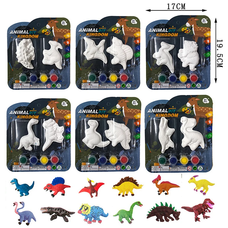 Colorful 3d Model DIY Pottery Stone Plaster Toys Painting Colours Set For Kids