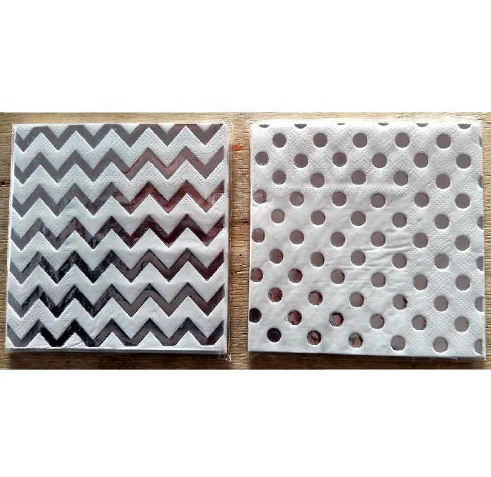 Luxury napkins, Rose gold/silver color designs