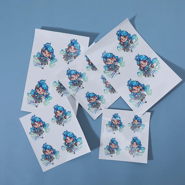 Juno Creative Custom Printing Holographic Vinyl Stickers Die Cut eco-friendly mixed colors PVC material stars Holographic sticke