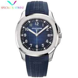 Top Brand Luxury Rubber Band 316L Stainless Steel Sappire Glass Seiko Mechanical Automatic Movt Luminous Hand Blue Mens Watches