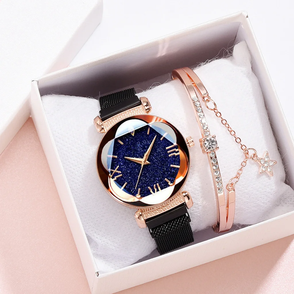 LOTOS JEWELRY fashion star hot-selling net celebrity ladies watch magnetic strap quartz watch and watch set