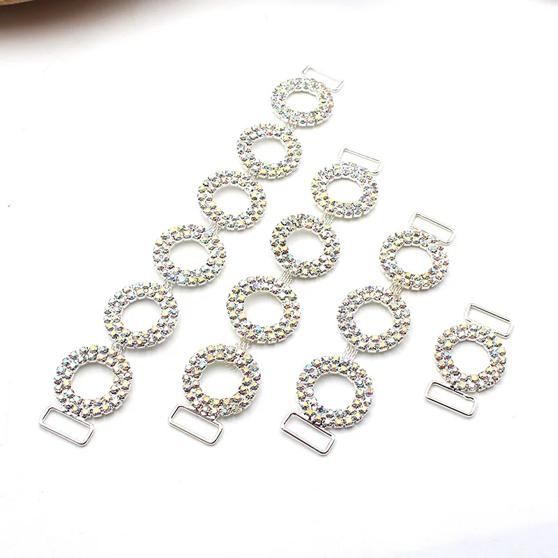 Newest Black Big Crystal Bikini Connectors Rhinestone For Swimsuit Crystal Buckle Swimwear Bra Accessory Clothing Footwear