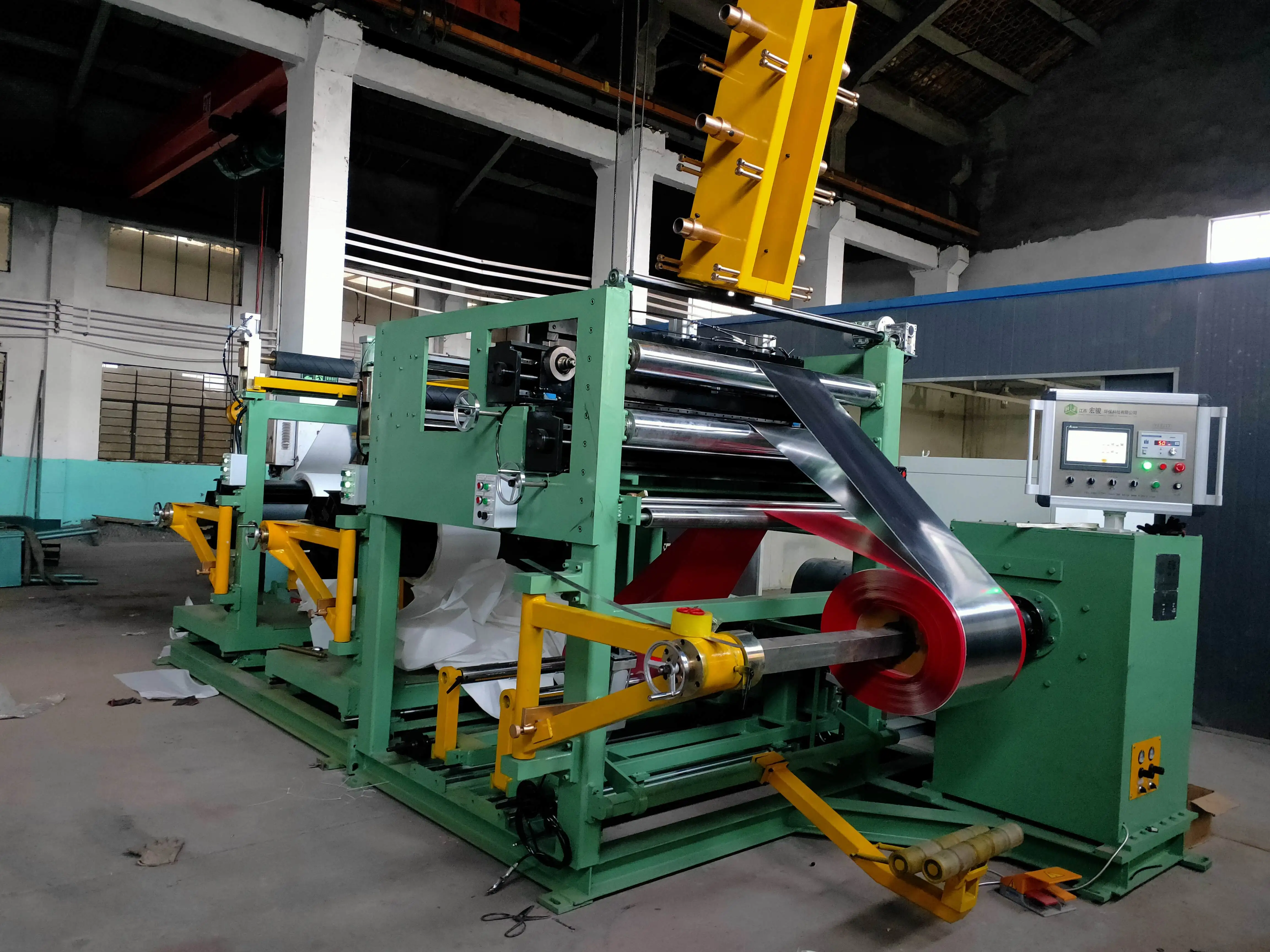BRJ-1000-2 Automatic Double Layers Copper Strip Winder Foil Winding Machine for Transformer LV Coil Manufacturing