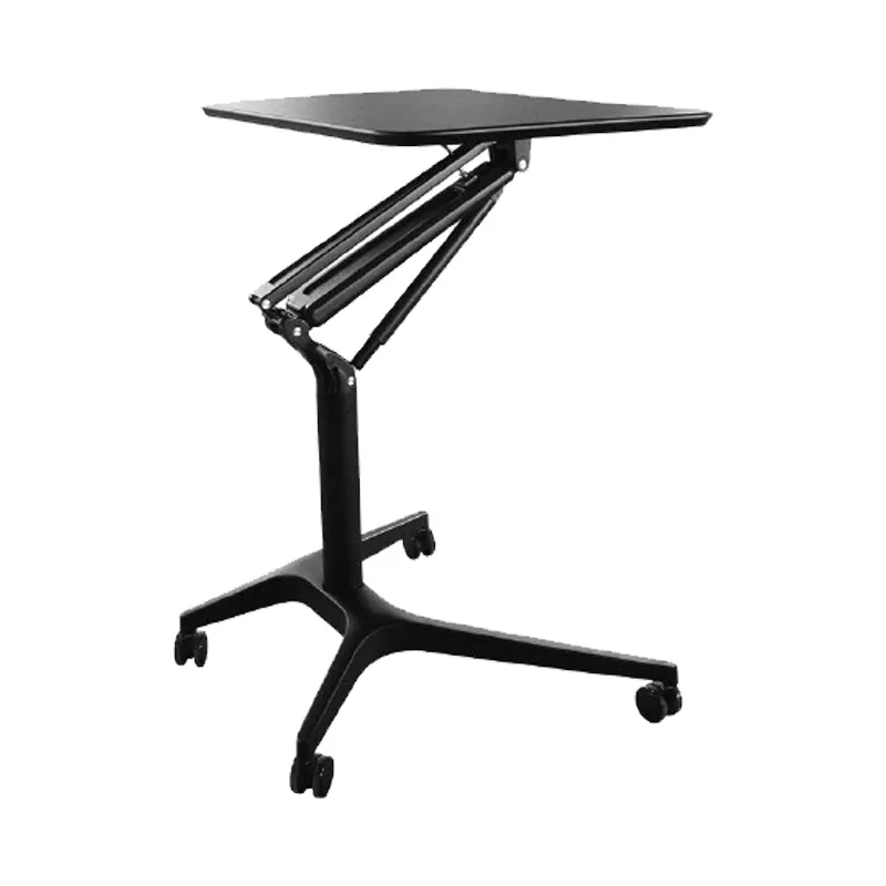 Ergonomic Movable Work Home Gas Lift Study Computer Desk Rotate Floor Stand Pneumatic Speech Laptop Height Adjustable Table