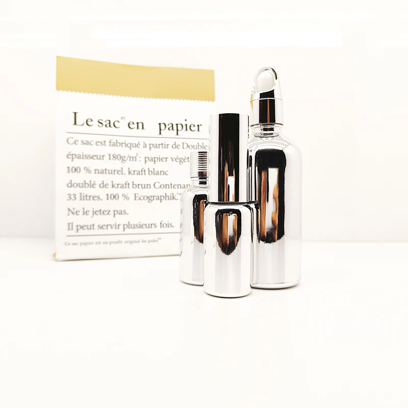 Glass Skincare Face mist spray pump bottles  With Silver Cover