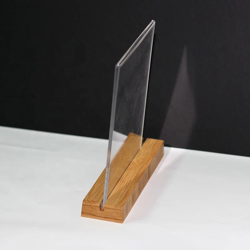 Factory supplier bamboo wood base with Acrylic photo frames picture frame