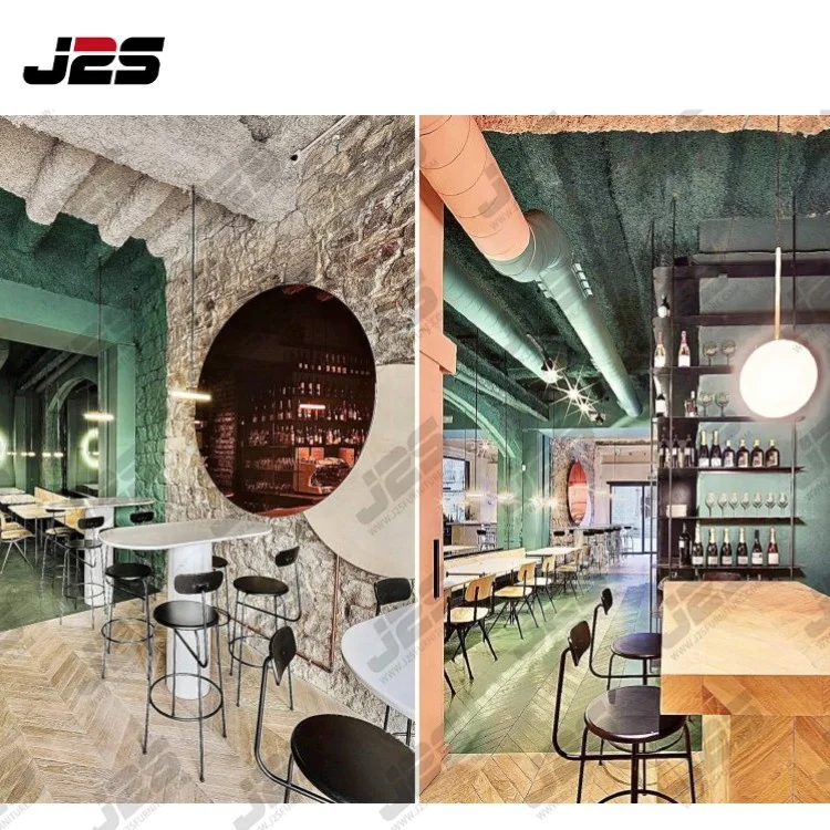 Custom European American antique style tan catering food pizza tulip cafeteria diner table and chair