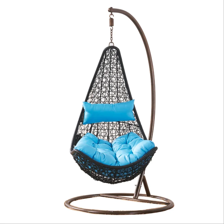 Outdoor Leisure Rattan Garden Flower Wicker Double Seat Hanging Egg Swing Chairs