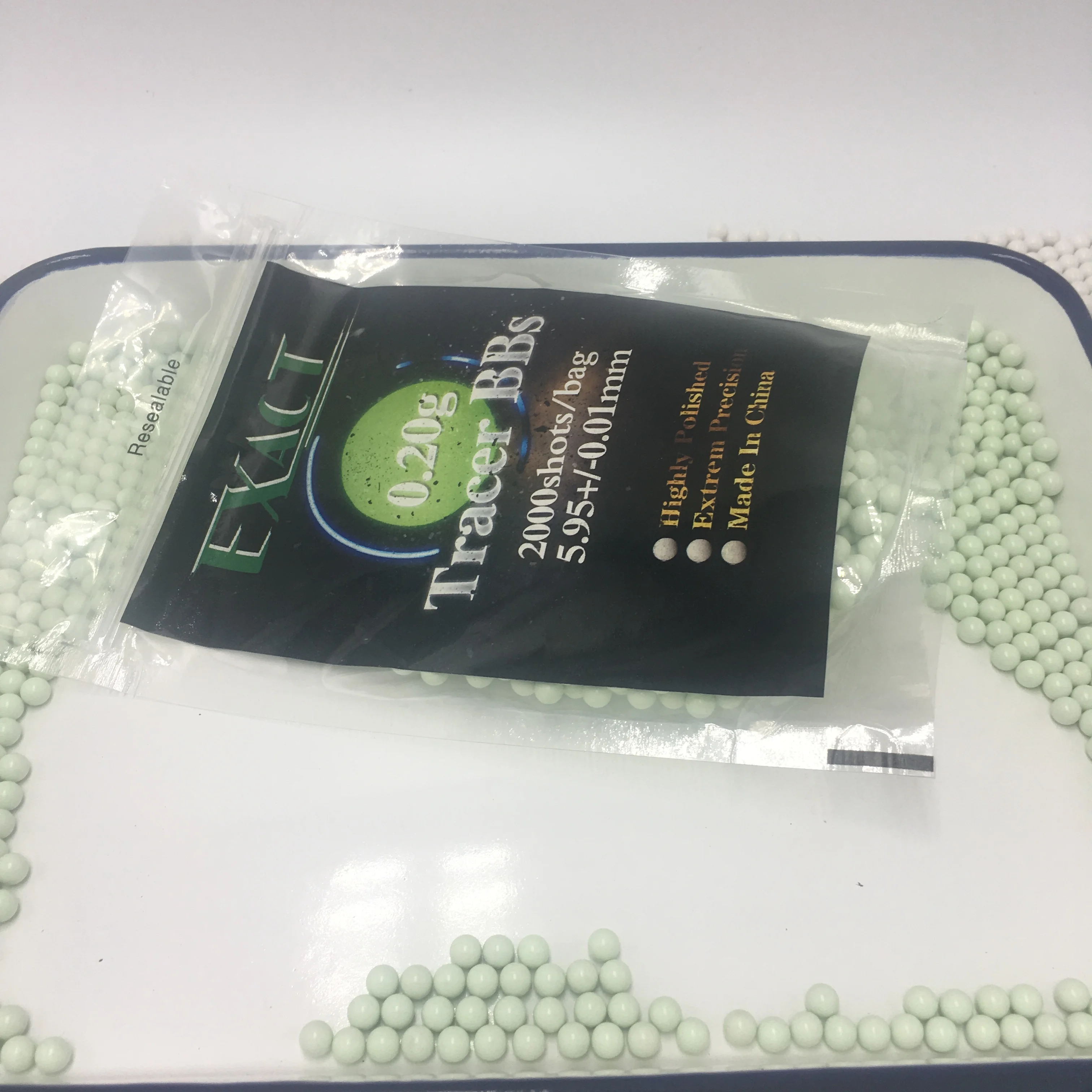 Tracer bb 0.20g 6mm bbs pellet light green 2000pcs bag
