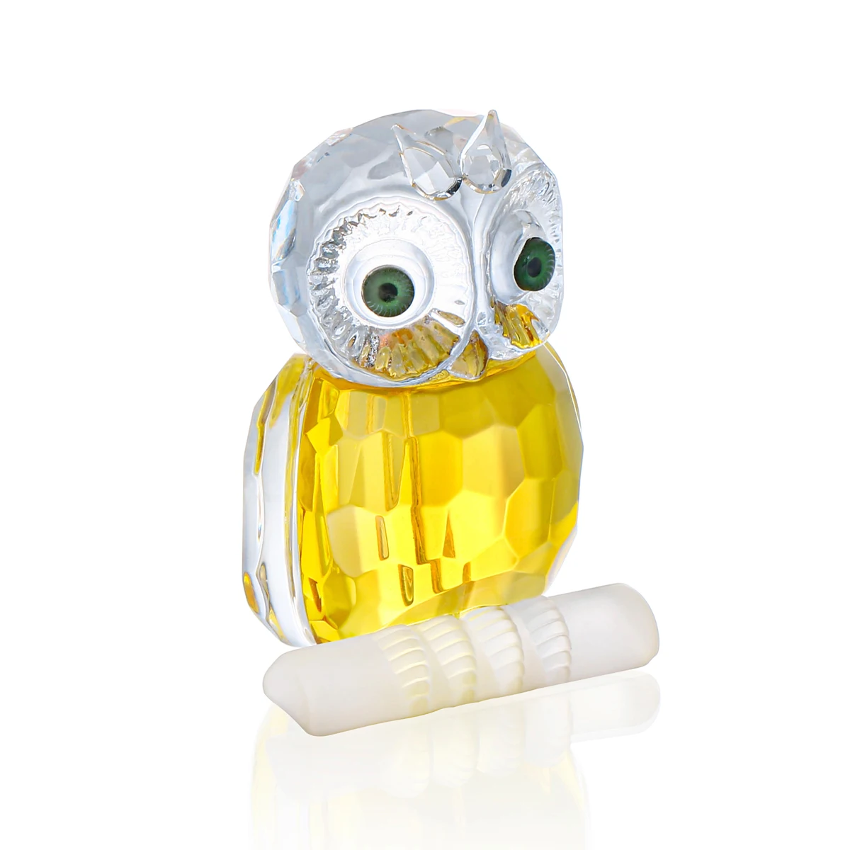 Crystal Figurines Collection Cut Glass Ornament Statue green owl unique design for home decoration