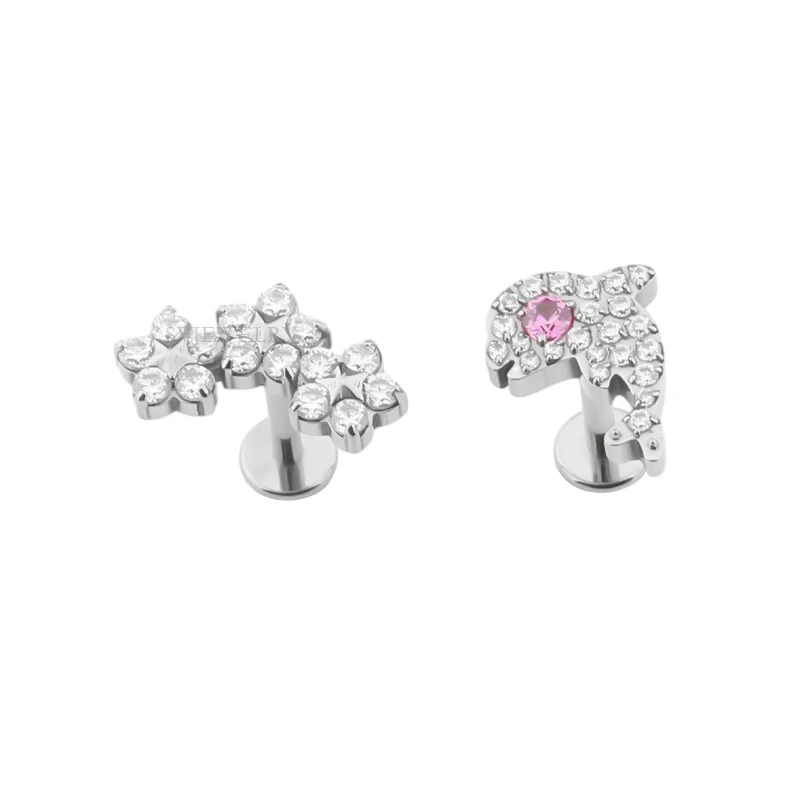 Customized F136 Titanium Product Ideas Piercing Jewelry Titanium Dioxide Pointy Jewelry Fish Type Lip Nails