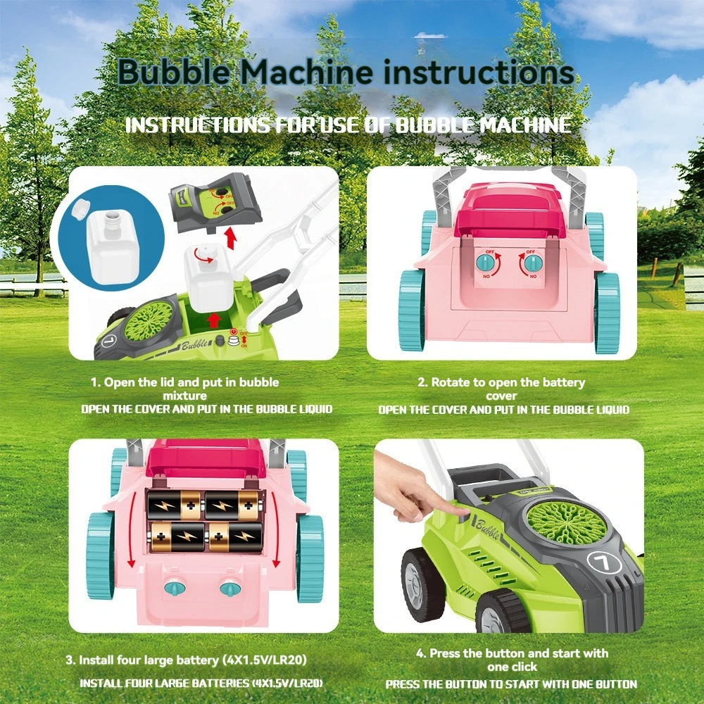 Bubble Lawn Mower Machine Bubble Gun for Toddlers Automatic Summer Outdoor Toys for Kids