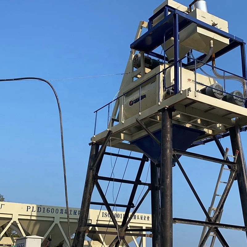 Factory Price High Quality Concrete Twin Shaft Mixer Hzs60 Concrete Mixing Plant With Cement Silo Twin Shaft Mixer And Hopper