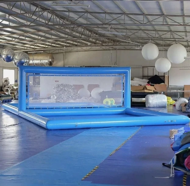 33Ft Outdoor Large Inflatable Volleyball Pool Pvc Water Volleyball Court For Sport Games