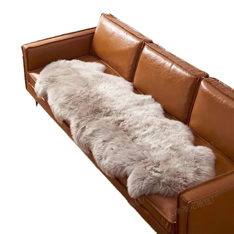 Elegant Modern Luxury Sheepskin Floor Carpet  Living Room Bedside Furry Mat