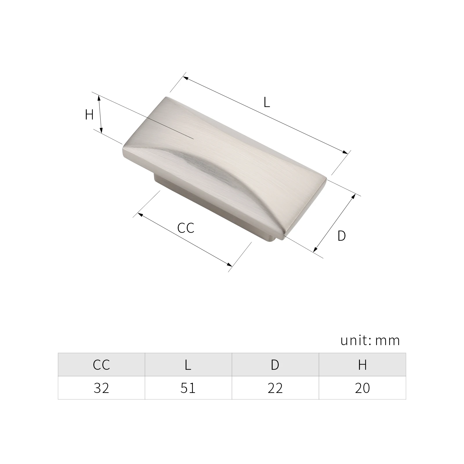 Kitchen Cabinet Pulls Rectangle Shaped Furniture Closet Dresser Knob 1471