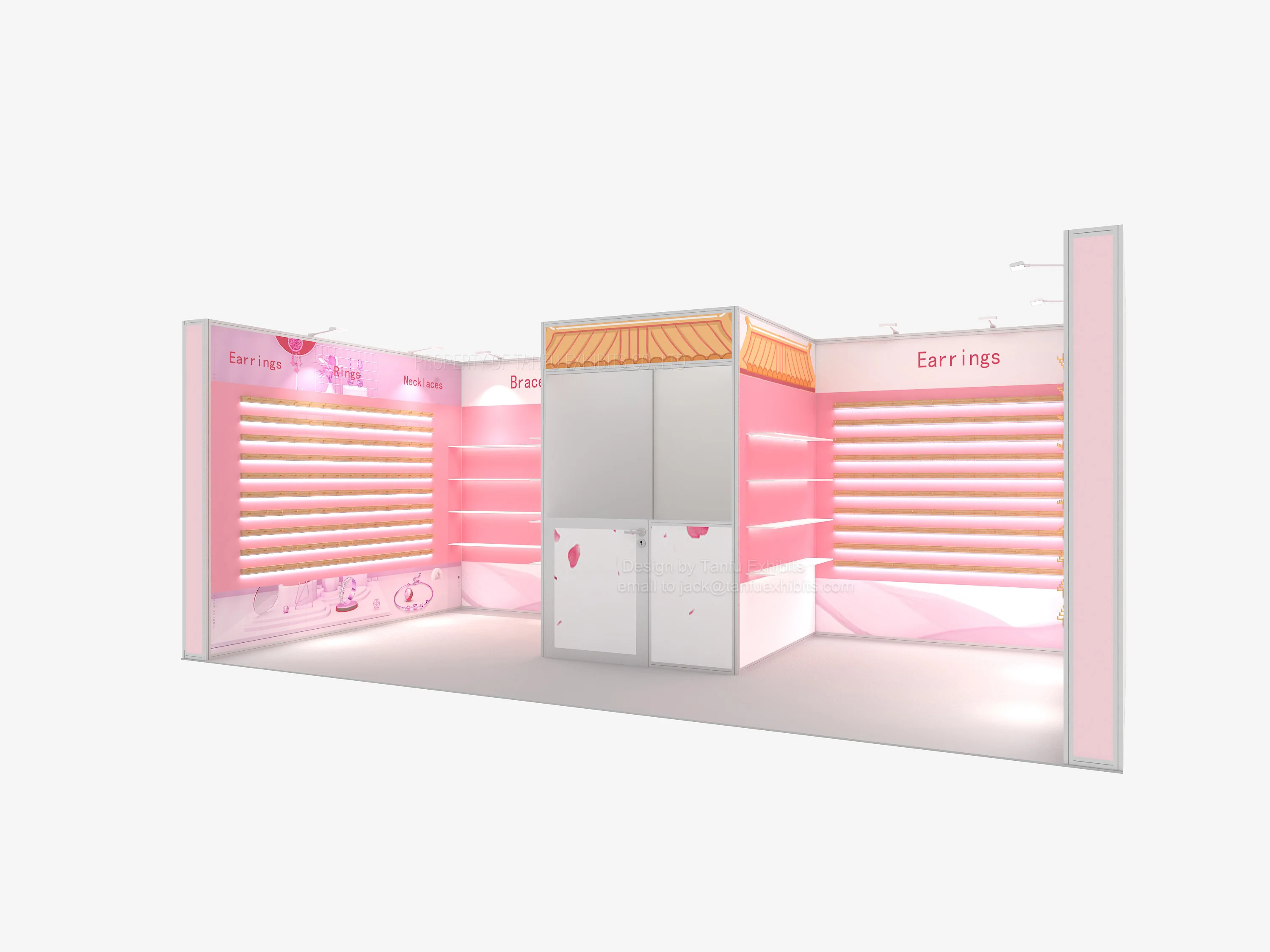 Hot Sale Easy Installation Exhibition Jewelry Booth Trade Show Display Equipment