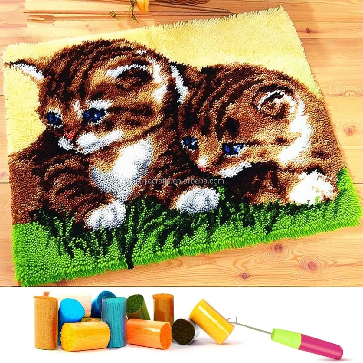 Wholesale carpet embroidery diy for kids mats hook rug, latch making kit