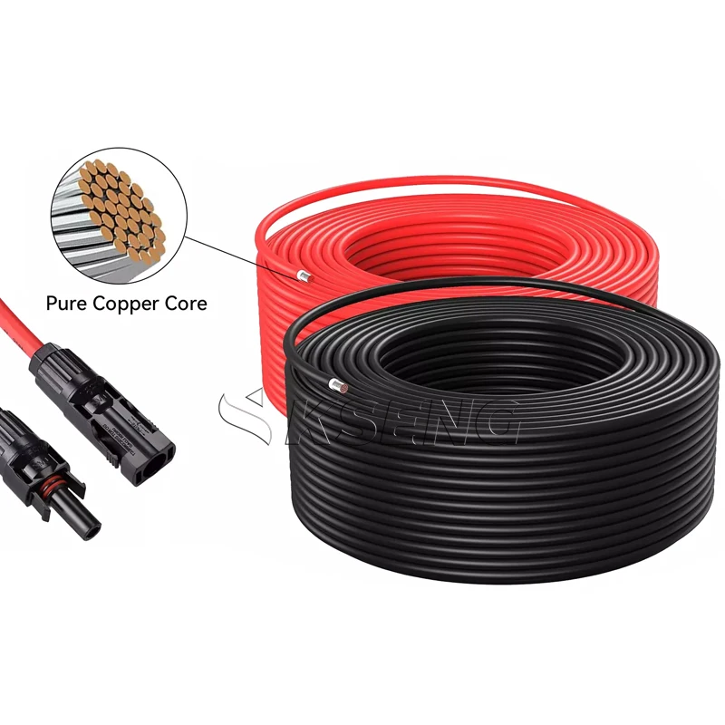 Solar Cable Tinned Copper Conductor Photovoltaic Solar DC Cable Single Row Twin Core For Solar Energy System