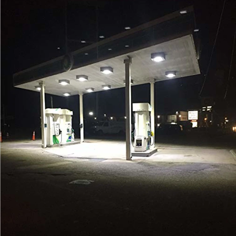 120W High-power LED Canopy Light Gas Station Super Bright Ventilated Cool Structure Design IP65 Canopy Lamp