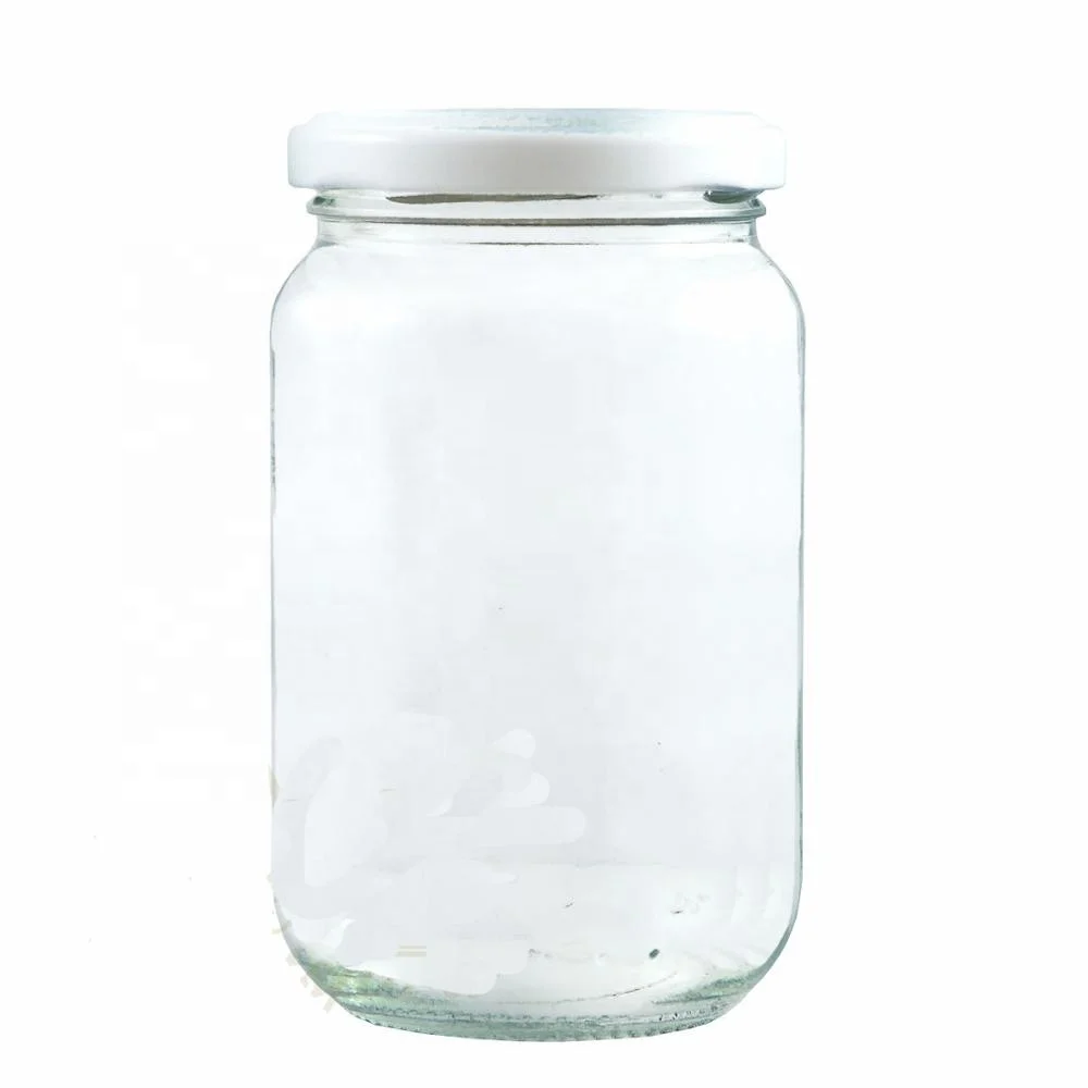 shanghai 1L 370ml glass jar with red gingham tinplate canning lids for honey jam jelly sauce iso9001