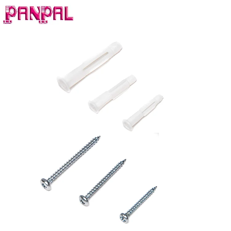 BSCI, одобренный высокопрочный бетонный винт, пластиковая настенная пробка, анкерная коробка, упакованный винт и набор дюбелей