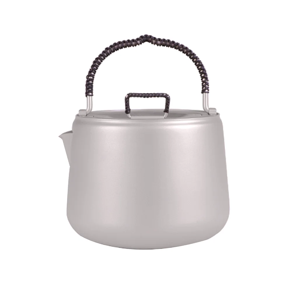 
1.4L/49fl oz camping titanium water kettle with filter with handle 