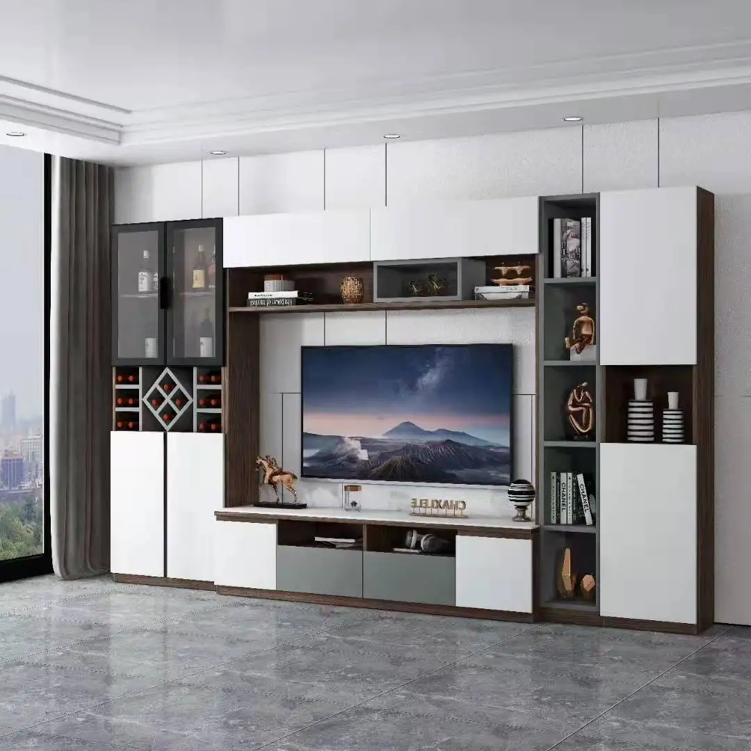 Modern Design Marble Tv Stand Wall Unit Home Storage Display Wooden Tv Cabinet Luxury Living Room Furniture