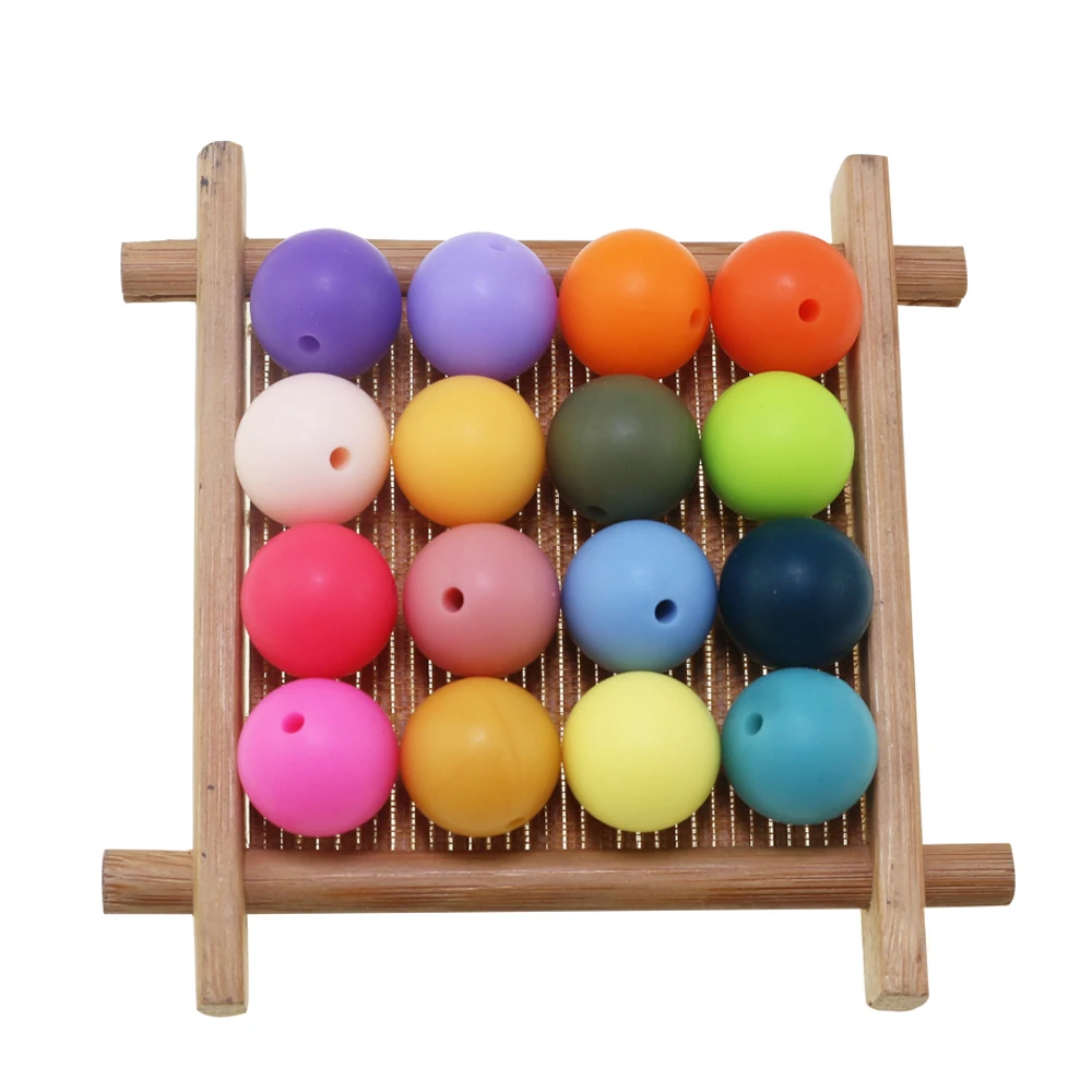 New Candy Colors Fluorescent Purple Royal Purple Peach Rust  Silicone Round Loose Beads For Pen Making Bulk 15MM Silicone Beads