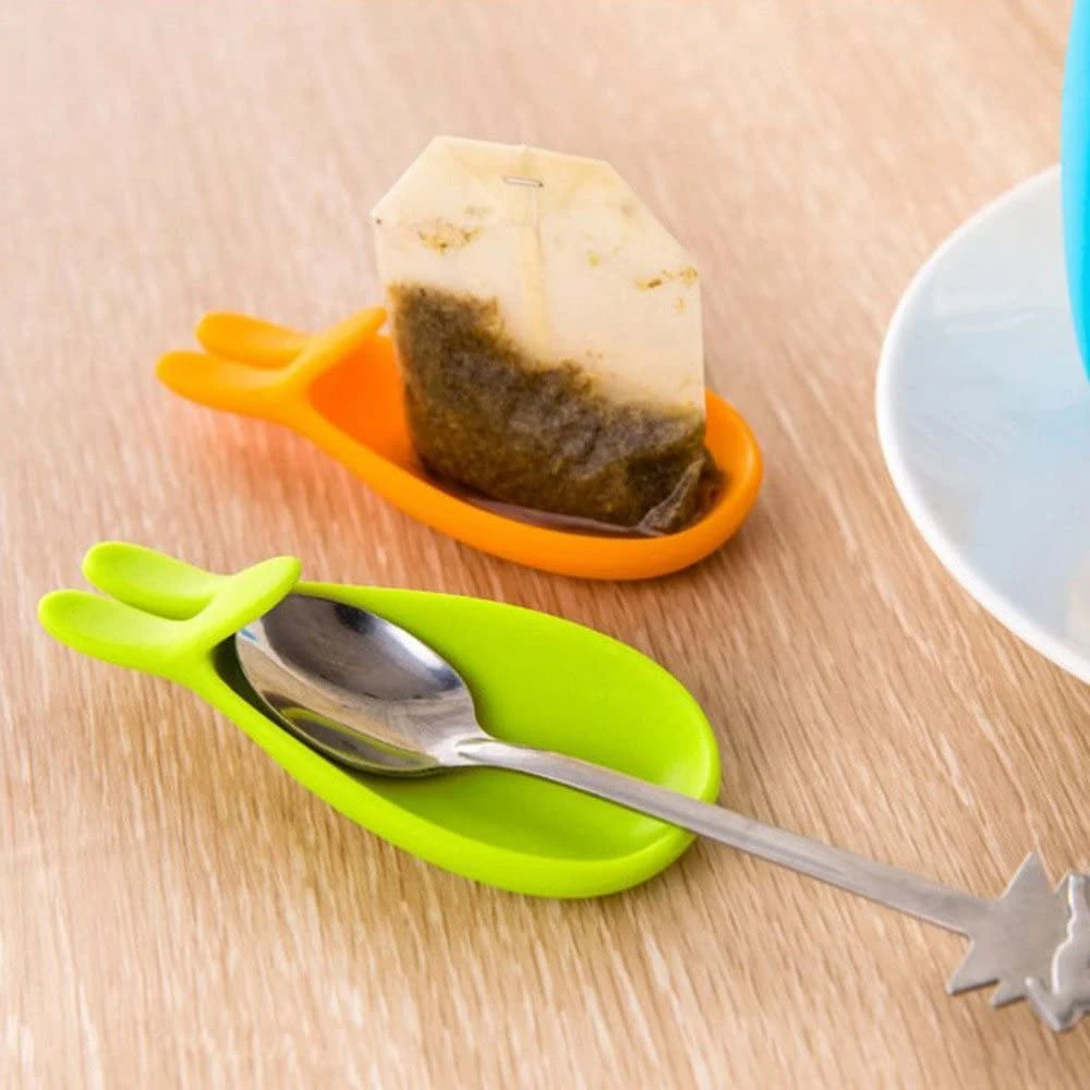 Multifunctional Funny Silicone Spoon Rest / Rabbit Shape Silicone Teabag Holder/Cute Mini Silicone Tea Bag Holder