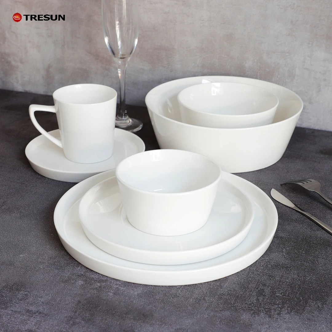 Chinaware оптовая продажа высокое качество Западный нордический 16 шт. новый белый костяной китайский набор с миской