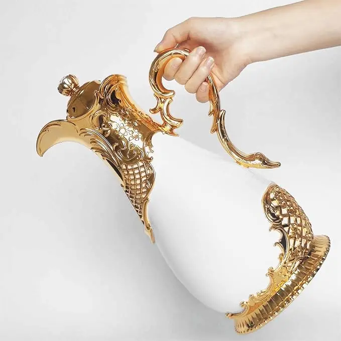 Arabic Style Insulated Coffee Thermos Vacuum Insulated Pot Double Wall Insulated Teapot With Lid Flask Tea Water Coffee Maker