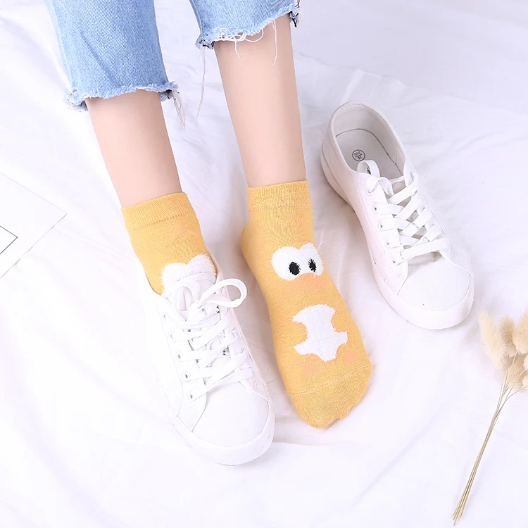 five color casual cartoon  socks ladies lovely  cotton socks custom socks logo