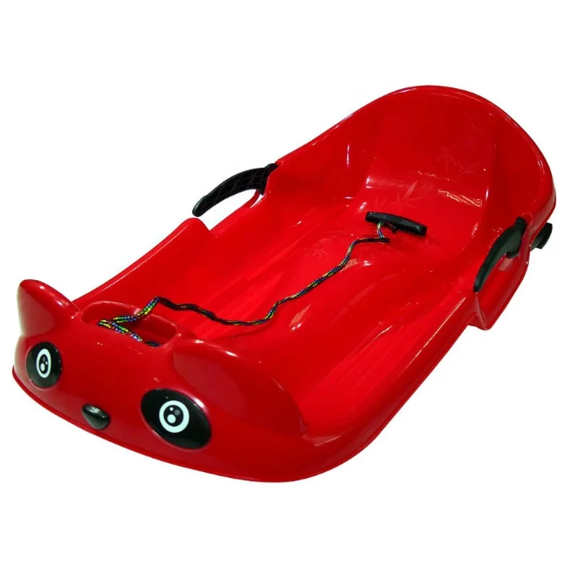 
Slippery Racer Downhill Sprinter Winter Plastic Toboggan Snow Sled with Brakde Boat Type Skis 