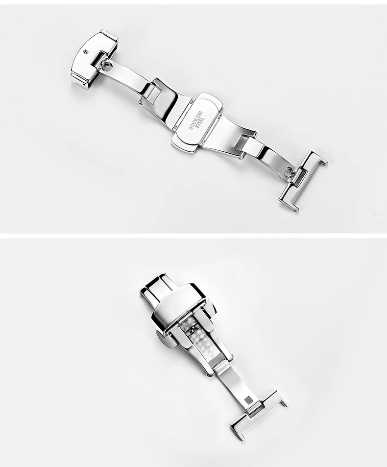Factory Wholesale Watch Buckle Butterfly Deployment Clasp12Mm 14Mm 16Mm 18Mm 20Mm 22Mm316L Stainless Steel Watch band Clasp