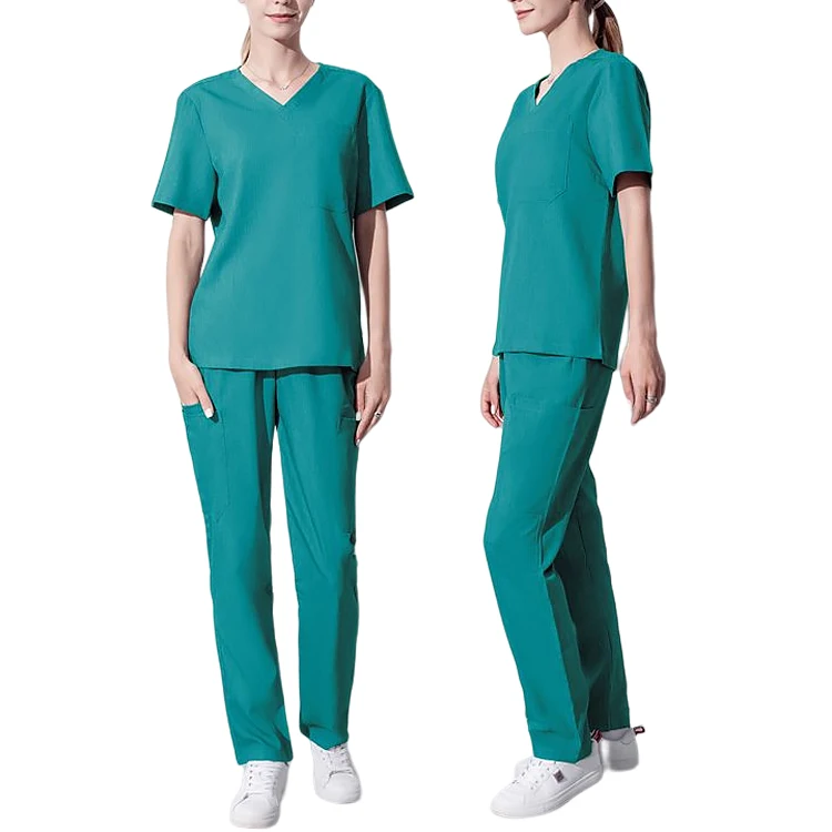 High End Hand-Washing Clothes Short Sleeved Doctor Clothes Scrub Uniform Beauty Salon Hospital Surgical Medical Suit for Women