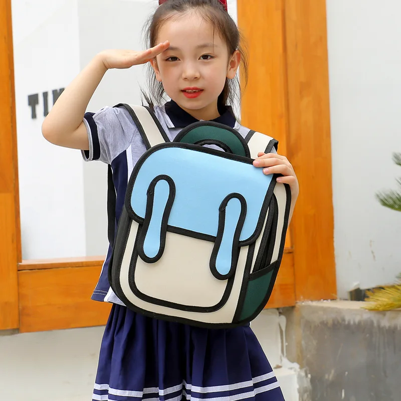 Custom 2 D Colorful Children Small Kids Baby Book Backpack Primary  School Bag backpacks for boys and girls