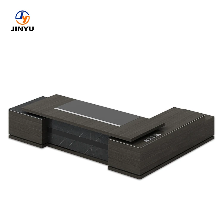 Чжуншань поставщик менеджер главный исполнительный директор современный большой офисный стол l-образный большой офисный стол для продажи