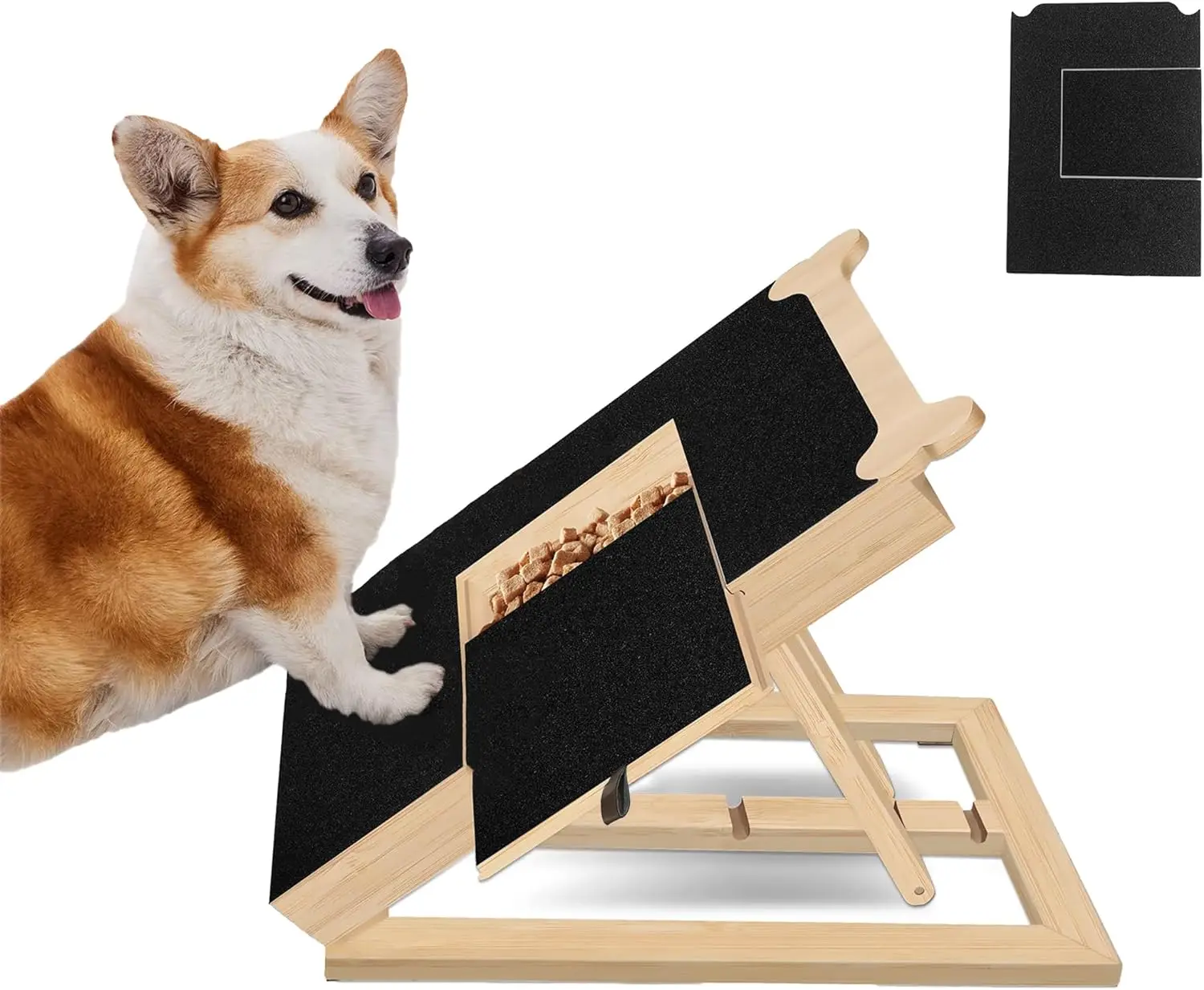 Custom pulleable bamboo wooden dog nail file board adjustable wooden dog Scratch Board for Nails