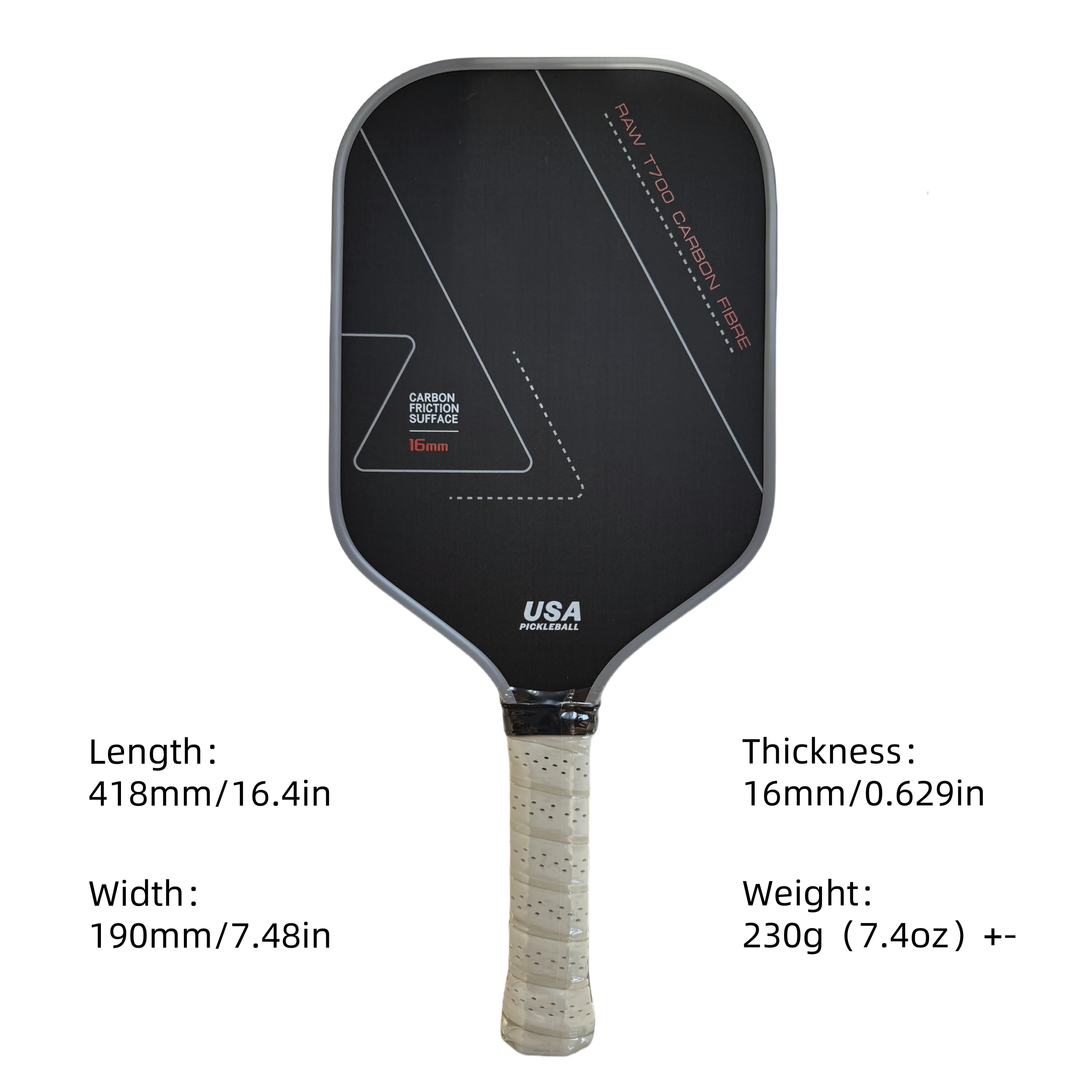 Pickleball весло с текстурированной углеродной ручкой технология для максимального отжима-полипропиленовая сотовая сердцевина ракетка пиклбола