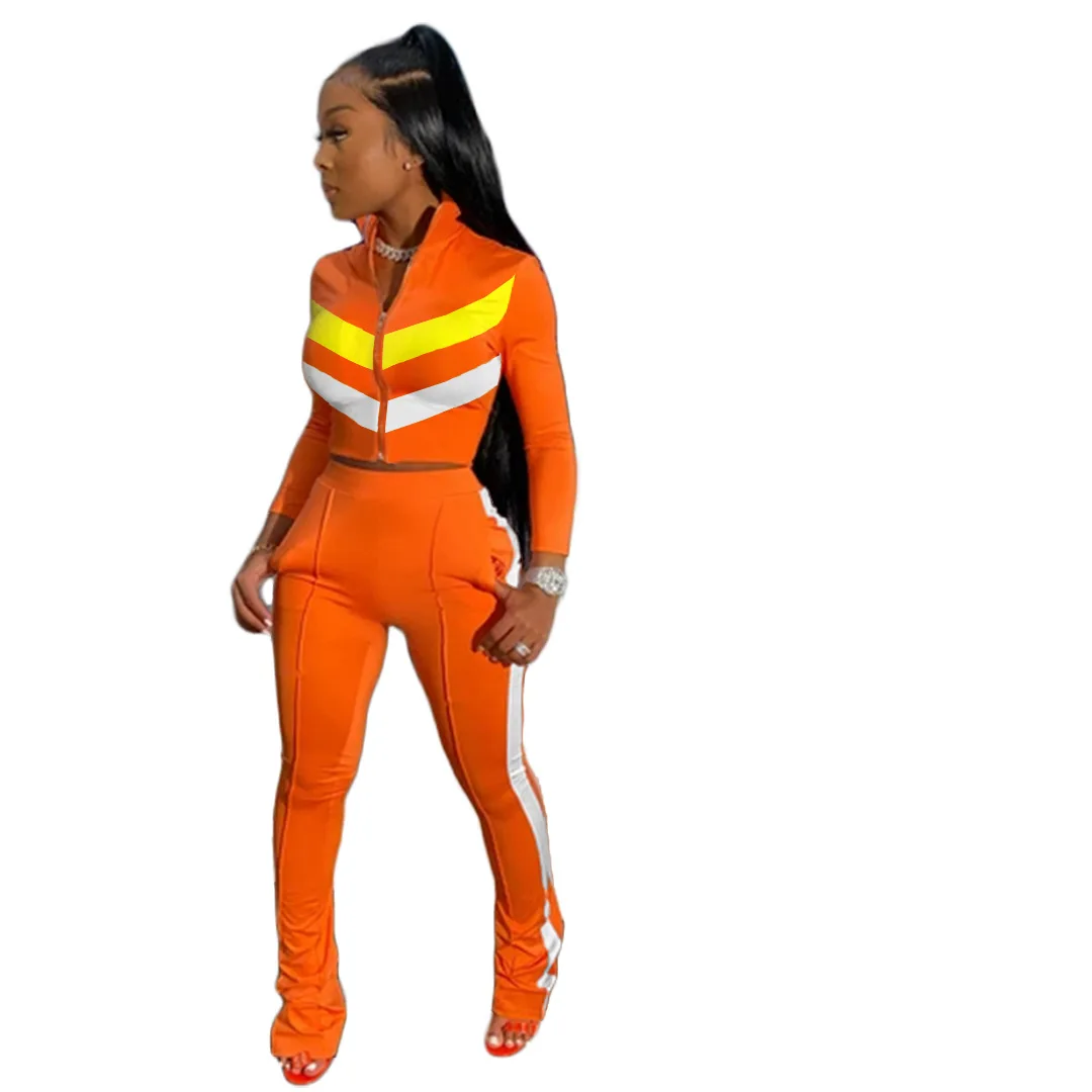 2022 Women Fall Clothing Zip Top Sports Jogger Suits Tracksuits Woman Autumn Sweat Pant Set 2 Piece Set