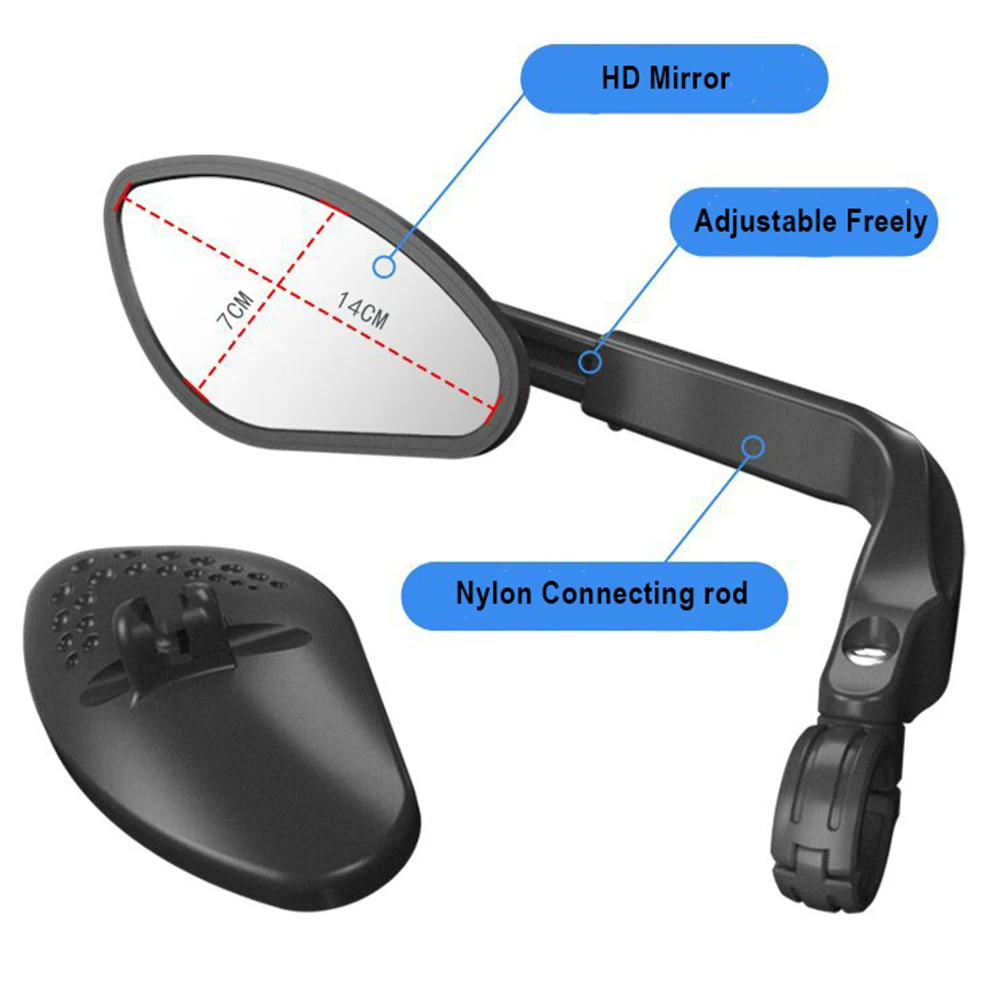 Adjustable MTB Bicycle Handlebar Rear View Mirror Glass Bike Mirror Cycling Mirror