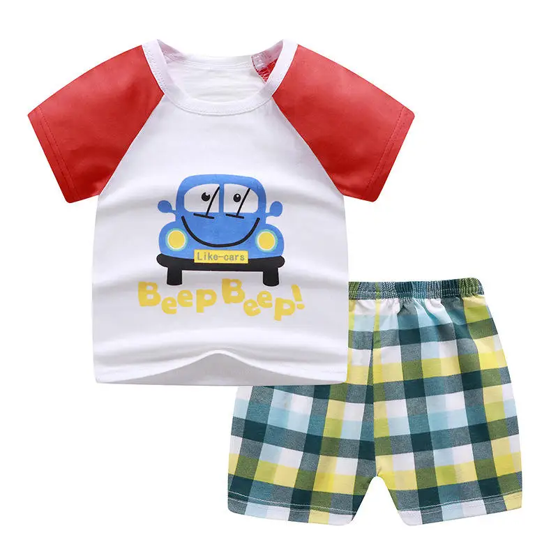 Baby Boys Sets Summer Girls Clothes Sets Short Sleeve T-shirt+Short Pants Cotton Sports Suits Cartoon Shark Children Clothing