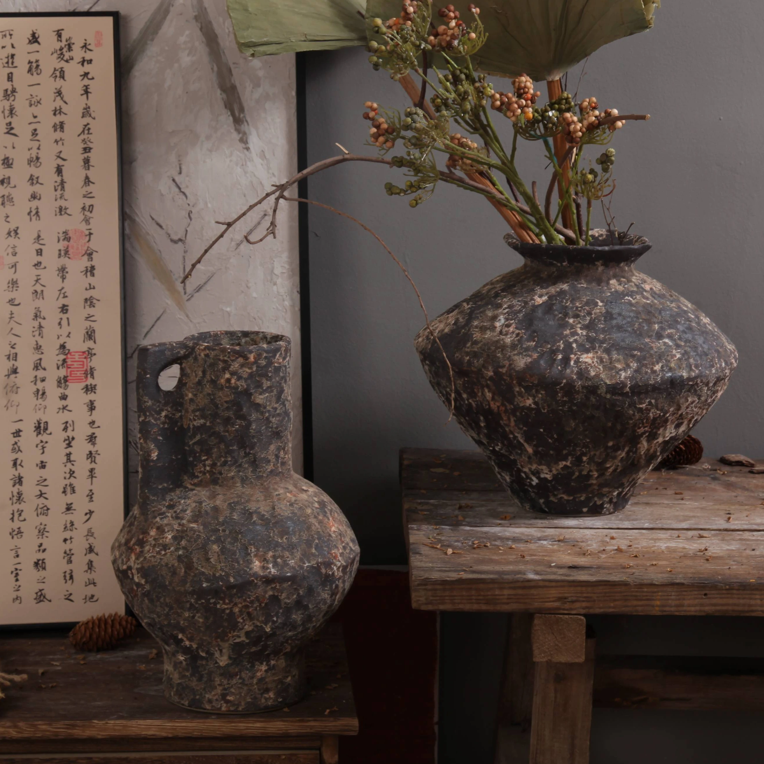 terracotta vintage retro rustic art craft clay pottery minimalistic nordic home decor ceramic flower vase