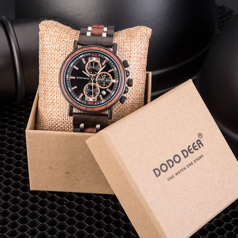  DODO DEER Оптовая продажа Новый стиль ручной работы Relogio Masculino деревянный корпус сандалии часы OEM автоматический дисплей даты недели с логотипом на