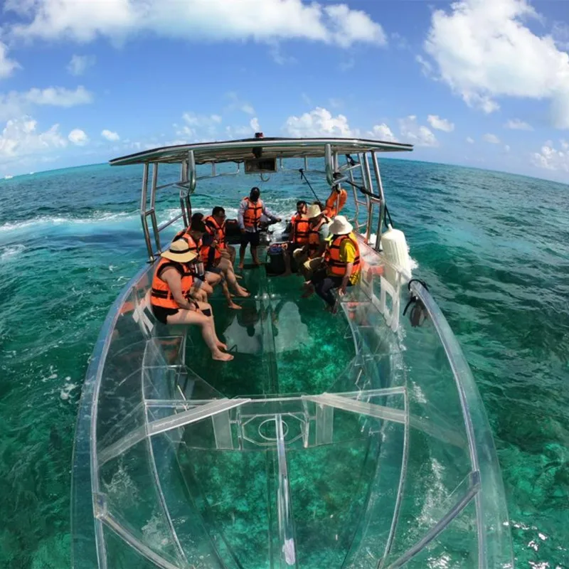 Fangke transparent bottom boat canoe kayak with polycarbonate marine window for sale
