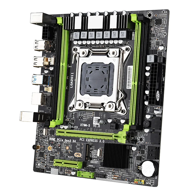 X79M-S 2.0 M-ATX Motherboard With USB2.0 PCI-E NVME M.2 SSD support PC / ECC Memory and Xeon LGA 2011 Processor