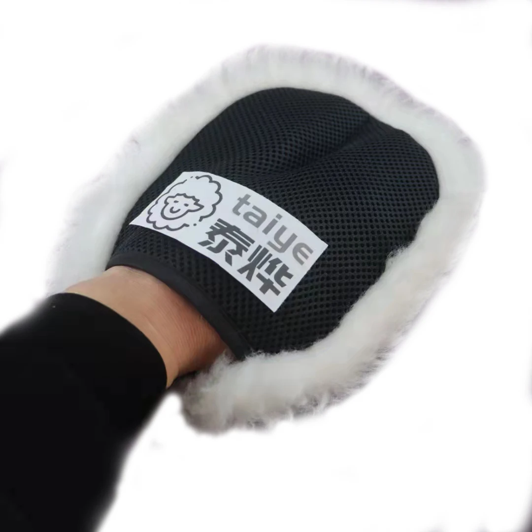 Car Glove Detailing Auto Wash Maintenance Wet And Dry Foam Clean Double-sided Soft Coral Gloves Automotive Washing Gloves wool