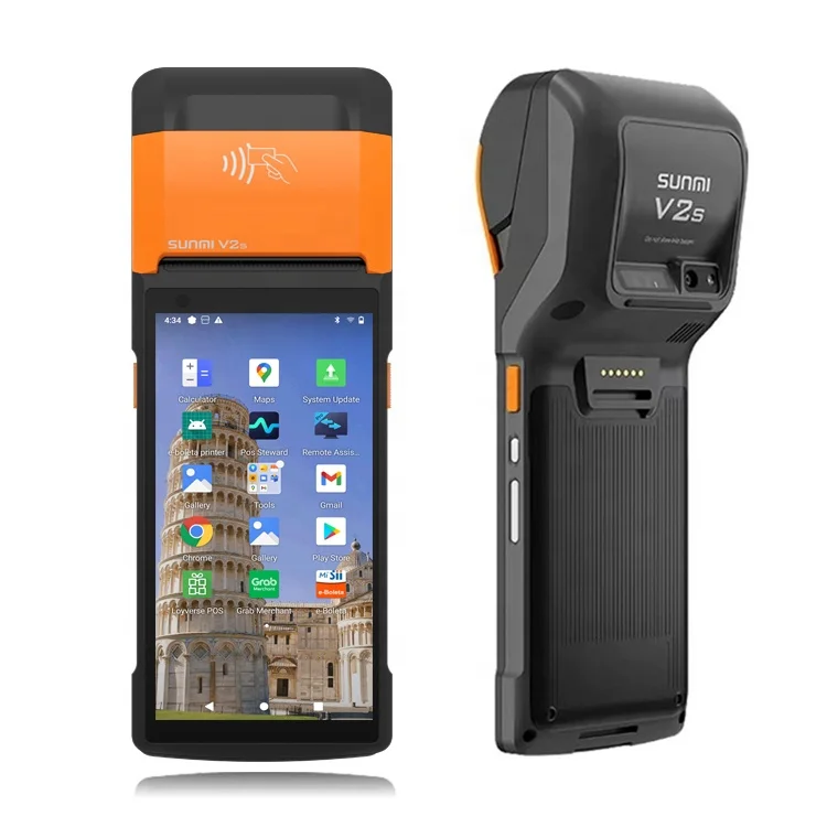 Sunmi V2S  Android 11 Mini Pos Machine Thermal Printer Pos Terminal With Lottery Pos Payment Machine