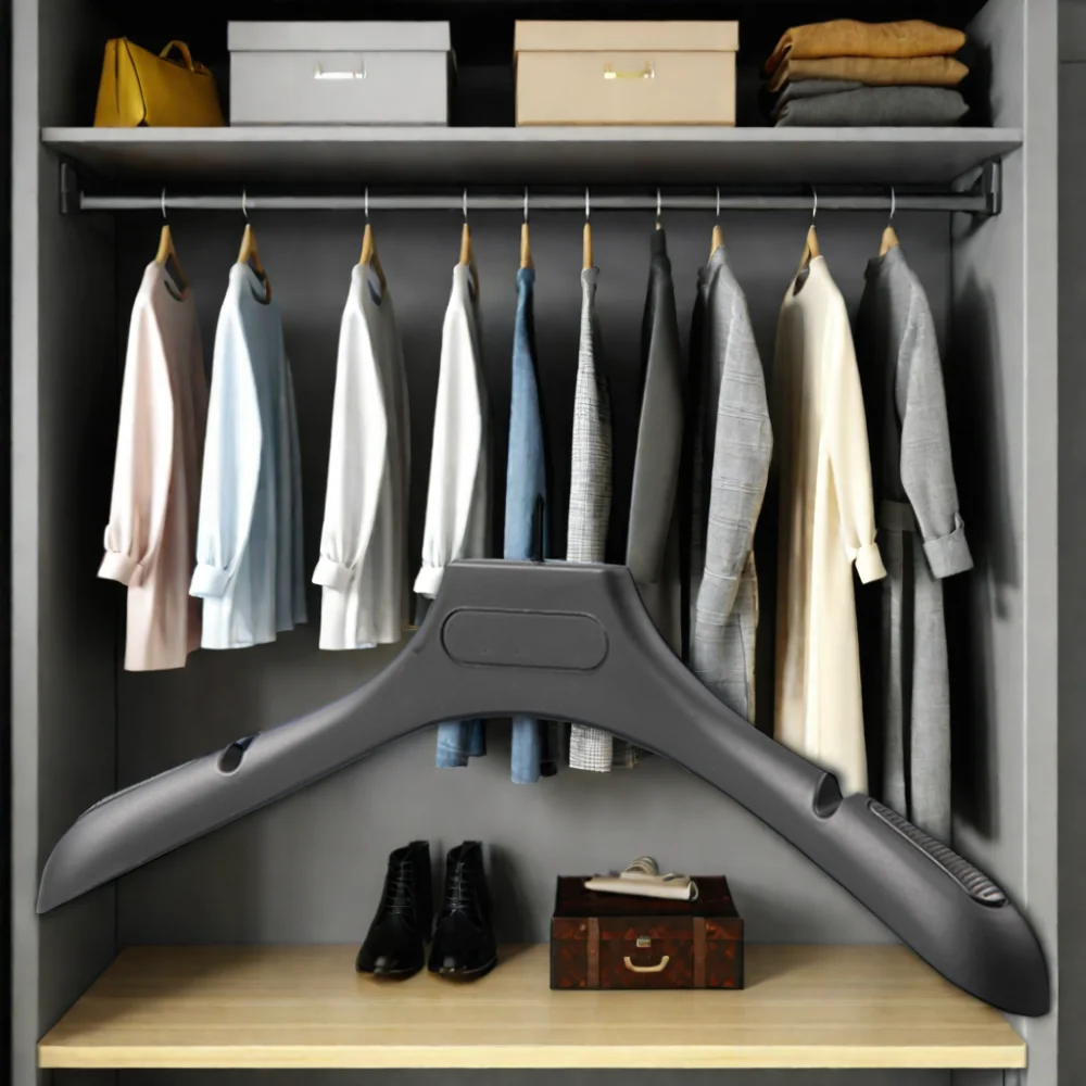 Factory Direct Non slip Clear Plastic Clothes Hangers with Round Shape for Pants & Dresses in Clothing Store Cheap Hangers